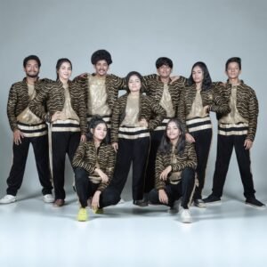 Golden & Black Western Dance Costume – Group Performance Outfit