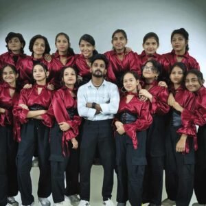 Maroon & Black Western Dance Costume – Modern Stage Outfit
